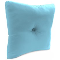 Jordan Manufacturing 23.5" x 24" Canvas Light Aqua Solid Square Tufted Outdoor Deep Seat Chair Back Cushion with Fabric Button