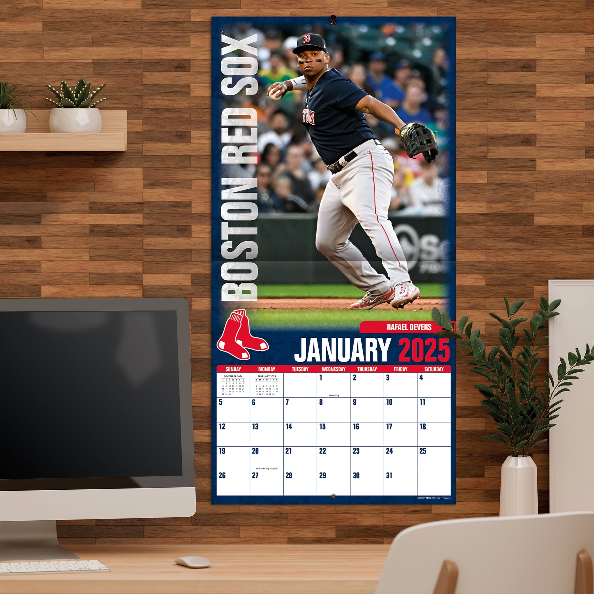 2025 12X12 TEAM WALL CALENDAR, BOSTON RED SOX