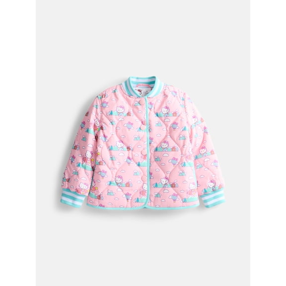 Hello Kitty Toddler Girls Quilted Bomber Jacket, Sizes 12M-5T
