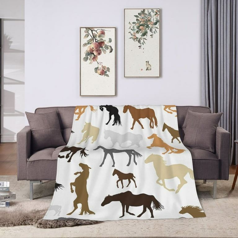 SPXUBZ Horse Blanket Soft Cozy Lightweight Warm Print Throw Blanket Gifts