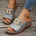 thumbnail image 5 of ATENAR Womens Sandals Outdoor Comfortable Women Sandals Slide Shoes Women Gray 9, 5 of 8