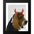 thumbnail image 2 of Fab Funky 15x18 Black Modern Framed Museum Art Print Titled - Basset Hound and Devil Horns, 2 of 5