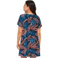 thumbnail image 2 of Bixox Tropical Leaves Pattern Women's Nightgown, Soft & Breathable Sleepwear, Round Neck Knee-Length Pajama Dress,Loungewear for Home & Sleep, 2 of 7