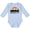 AE-Light Blue, variant on Buffalo New York Skyline Retro Boys or Girls Long Sleeve Baby Bodysuit