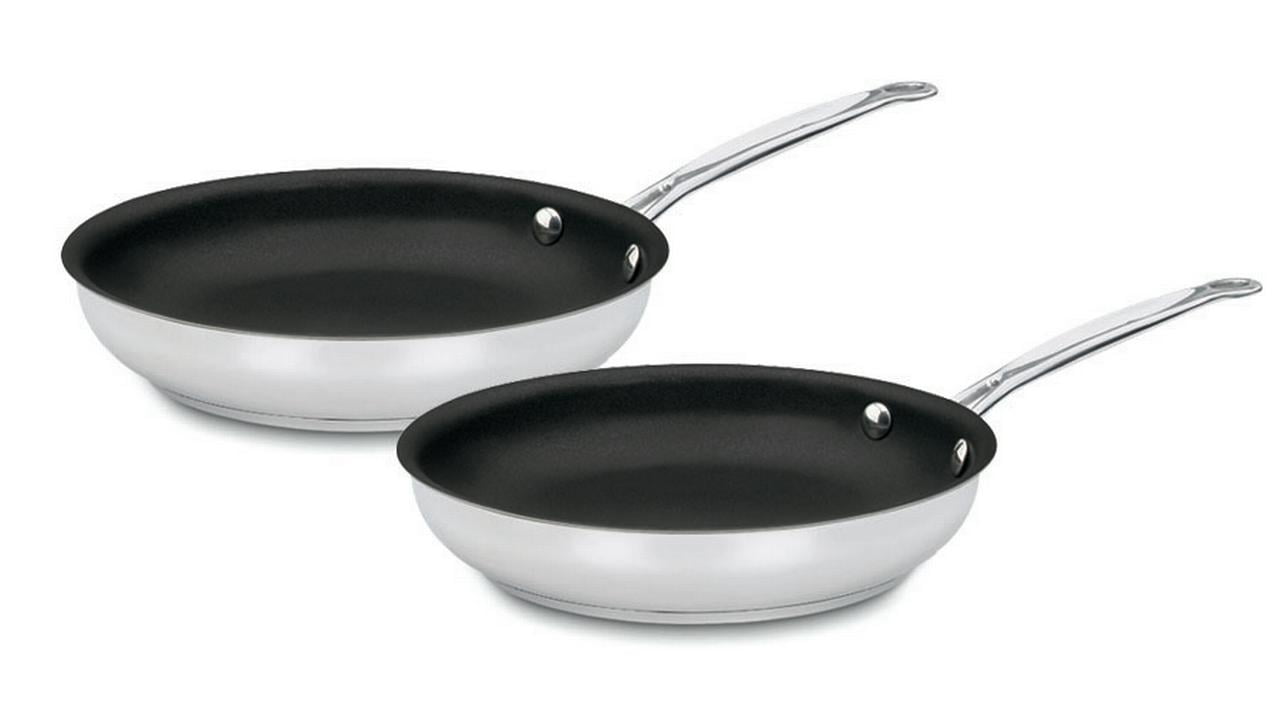 Cuisinart Chef's Classic Stainless Nonstick 2Piece 9? and 11? Skillet Set, features 18/10
