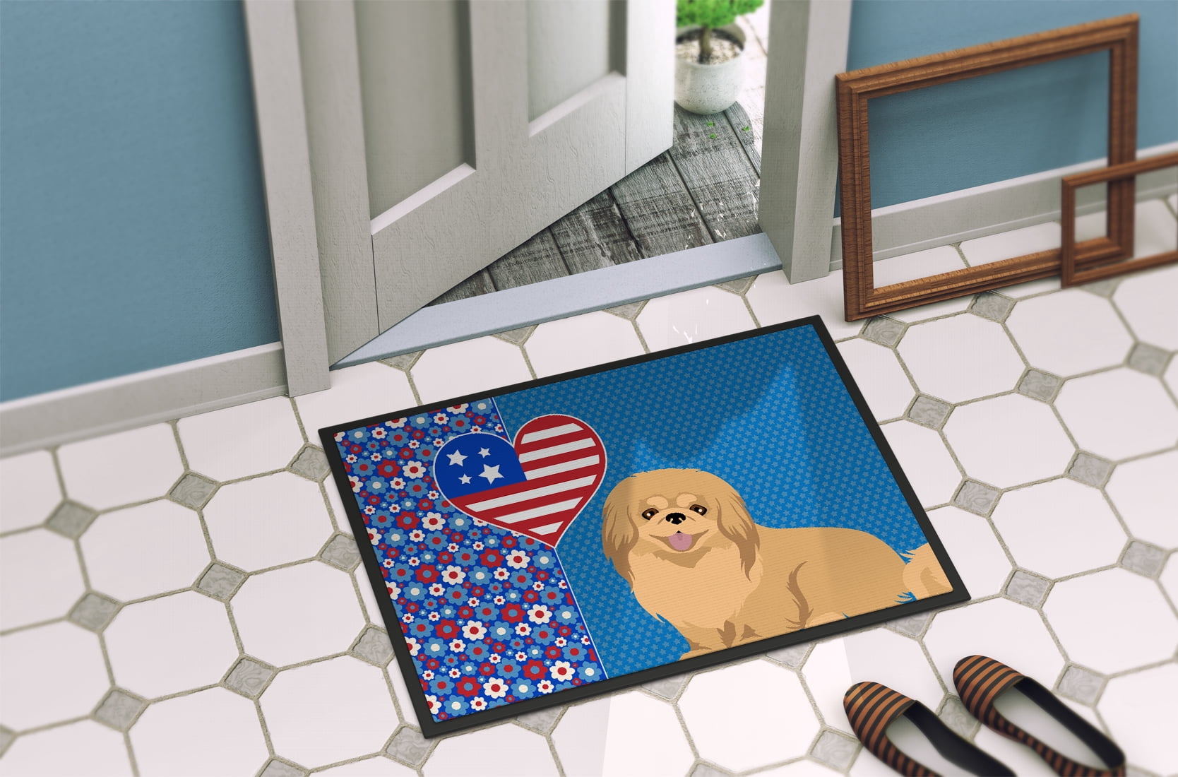 Gold Pekingese Indoor or Outdoor Mat 24x36 36 in x 24 in