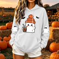 thumbnail image 2 of Kezqiaxn Hoodies for Women Halloween Pullover Hoodie Long Sleeve Loose Casual Sweatshirt with Pockets Fashion Clothing White L, 2 of 5