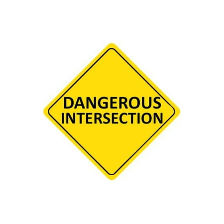 UPC: 0887481091570 | National Marker Reflective  Dangerous Intersection  Warning Traffic Control Sign 24  x 24  Aluminum