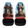 thumbnail image 4 of Garronmavis Funny Horse Driving Front Car Seat Cover 2 PCS Vehicle Protector Front Seats Covers Thin Interior Accessories Easy to Install Universal Fit, 4 of 7