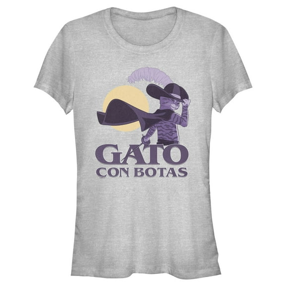 Junior's Puss in Boots: The Last Wish Gato Con Botas  Graphic Tee Athletic Heather X Large