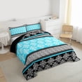 thumbnail image 3 of Feelyou Blue Mandala Flower Twin Comforter Sets, Boho Retro Damask Bedding Set, 2-Piece, 3 of 8