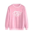 thumbnail image 3 of Idoravan Valentine's Day Clothing,Valentine's Day Outfits Women's Casual Footprints Printing Raglan Long Sleeve Shirts Blouse Tops Pink L, 3 of 4
