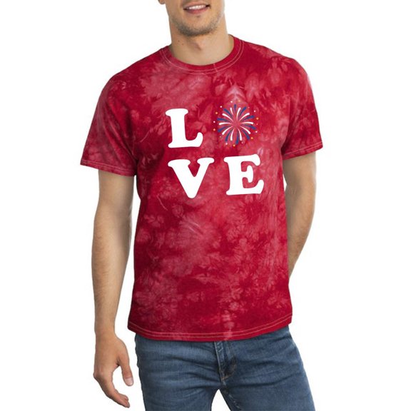 Love W Fireworks Tie Dye Crystal Men -Smartprints Designs, Male Medium