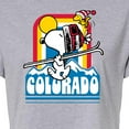 thumbnail image 3 of Peanuts - Ski Colorado - Juniors Cropped Cotton Blend T-Shirt, 3 of 6