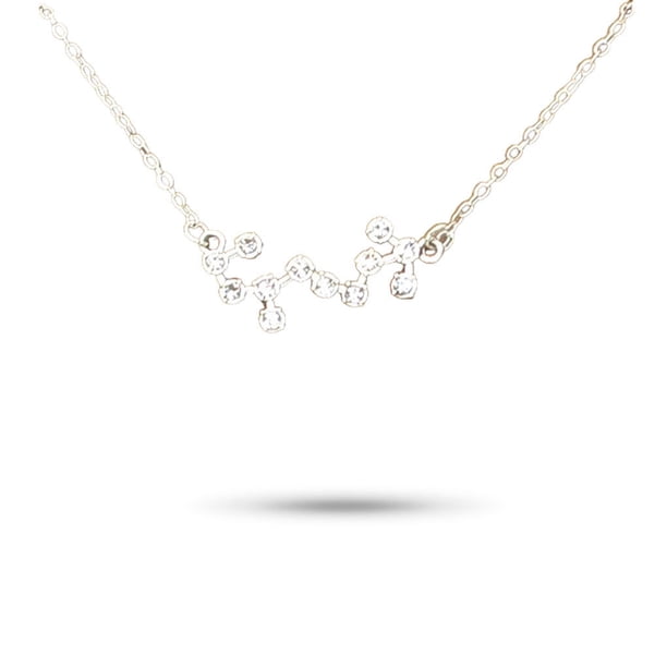 Jumpingount Ins constelaciones tema amistad collar rhinestone DIY creativo joyería delicada cadena encanto colgante virgo oro Ropa, zapatos y accesorios Miscelánea Escorpio Plata