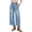 Light blue, variant on High Waist Women Elastic Waist Casual Ankle Capris Straight Denim Pants Drawstring Jeans