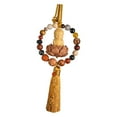thumbnail image 3 of AMLESO Buddha Statue Car Pendant Dangling Ornament, Wood Gift ,Automotive Accessories, Auto Interior Dangle Rear View Mirror Pendant yellow tassel, 3 of 9