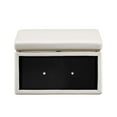 thumbnail image 6 of Linon Hawn Rectangle Storage Ottoman Natural Wood Trim in White Faux Leather, 6 of 16