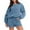 Navy, variant on Frostluinai Sweatsuits Women 2 Piece Outfit Shorts Button Up Henley Sweatshirt Elastic Waist Sweat Shorts Sets Solid Loose Tracksuit with Pocket