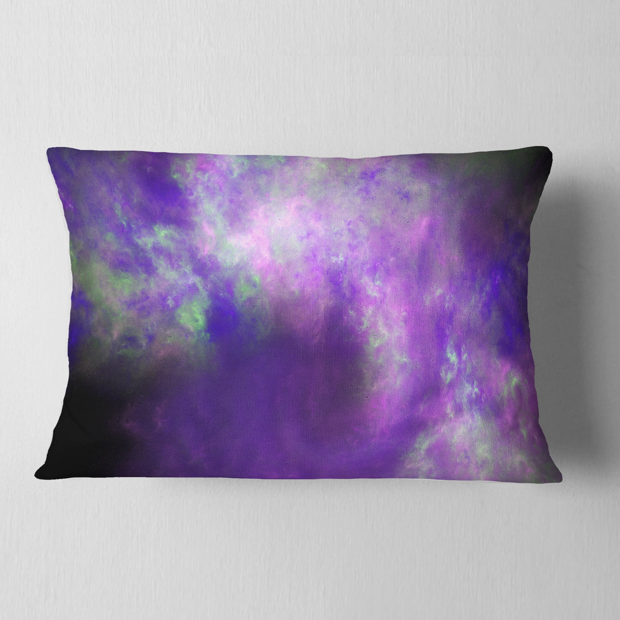 Designart Perfect Light Purple Starry Sky - Abstract Throw Pillow - 12x20