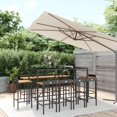thumbnail image 1 of vidaXL 11 Piece Garden Bar Set Black Poly Rattan& Solid Wood Acacia, 1 of 5