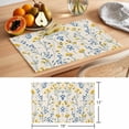 thumbnail image 6 of Yellow Blue Flowers Placemats Set of 12 Spring Botanical Wild Floral Rustic Place Mats Indoor Wipeable Table Mats Washable Cloth Dining Table Placemats for Kitchen Holiday Party Home Decor 13x19 Inch, 6 of 9