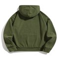 thumbnail image 4 of Blusa con capucha de manga larga para hombre, color liso, bolsillos, cordón ajustable, forro polar, talla grande, sudadera con capucha para hombre, blusa de poliéster, 4 of 6