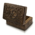 thumbnail image 1 of Great Birthday Gift Ideas Handmade Decorative Wooden Jewelry Box Jewelry Organizer Keepsake Box Treasure Chest Trinket Holder Watch Box Storage Lock Box 6 x 4 Inches Housewarming Gift Ideas Men Women, 1 of 5