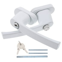 Set of 3 Lever Door Handle Lock Window Two- End Entry White