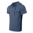 thumbnail image 3 of Workout Tops for Men Loose Fit Wrap T Shirts Tech Shirts Men Fit Shirt Short Athletic Compression Long Sleeve Loose T Shirts Men T Shirt under Scrub Shirts Men T Shirt Tops Men's Slim Fit Button, 3 of 3