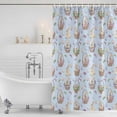 thumbnail image 3 of Easter Shower Curtain, Waterproof Shower Curtains for Bathroom, Blue Spring Rabbits Basket Colorful Eggs Bows Washable Fabric Bathtub Curtain Set Bath Decor with 12 Hooks Stall 36"x72", 3 of 8