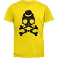 thumbnail image 1 of Hipster Skull And Crossbones Yellow Youth T-Shirt, 1 of 1