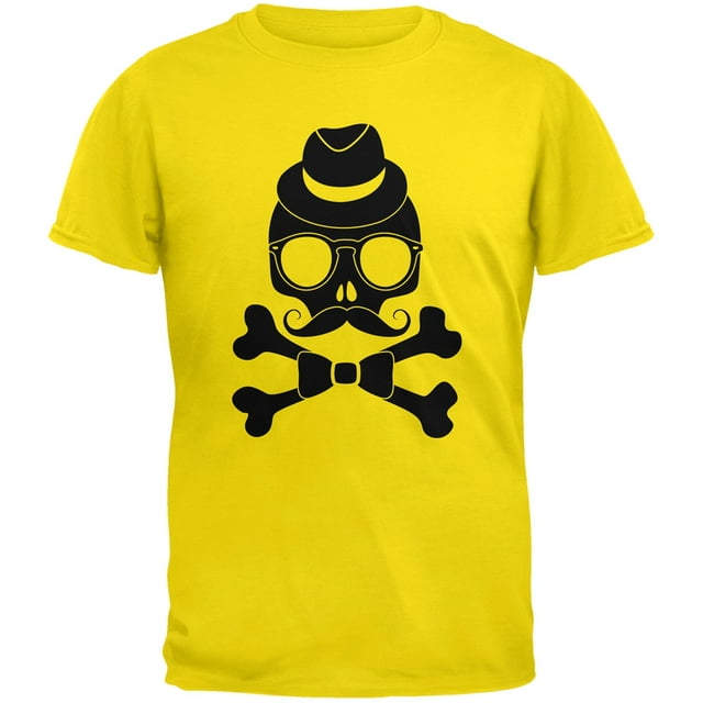 Hipster Skull And Crossbones Yellow Youth T-Shirt