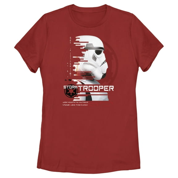 Women's Star Wars: Andor Stormtrooper Glitched  Graphic Tee Red Large