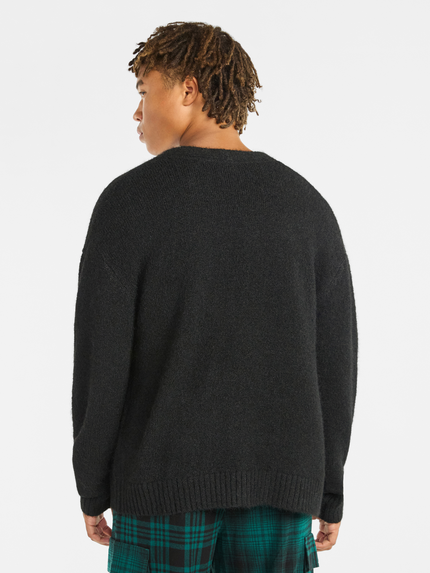 No Boundaries V-Neck Brushed Cardigan Sweater, Midweight, Men's & Big Men's