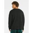thumbnail image 4 of No Boundaries V-Neck Brushed Cardigan Sweater, Midweight, Men's & Big Men's, 4 of 6