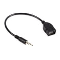 thumbnail image 1 of Cable Adaptador Convertidor de audio de 3.5 mm Macho aux Jack A USB 2.0 Tipo A HISPRA OTG NEGRO 20CM, 1 of 7