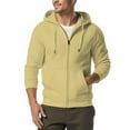 thumbnail image 3 of Men's 320g Pure Cotton Terry Solid Color Sweater Hooded Zipper Jacket, 3 of 8
