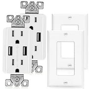 SenQ UL USB Wall Outlets Multi Port Receptacle Wall plate Outlet (2 Pack)