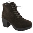 thumbnail image 1 of Womens Casual Lug Sole Chunky Heel Ankle Combat Boot, 1 of 2