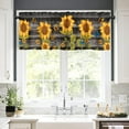 thumbnail image 2 of Goory 2 Pack Sunflower Printed Short Window Curtain Rod Pocket Window Drapes Cafe Tier Kitchen Scarf Bathroom Valance Style -3 W:52"xL:45", 2 of 5