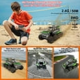 thumbnail image 6 of Amphibious Remote Control Car 8WD RC Monster Truck with 2 Rechargeable Batteries for Boys Age 8-12 Offroad Waterproof RC Pickup 2.4GHz All Terrain RC Drift Cars Beach Pool Toys Gifts for Kids Green, 6 of 7