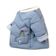 thumbnail image 4 of LFEOOST Boys Girls Long Sleeve Button Padded Jacket Water Wave Quilted Cotton Thick Outerwear Soft Warm Tops Blue 120, 4 of 4