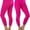 Pink, variant on ToBeInStyle Women's Rhinestone Accent Ruched Capri Leggings