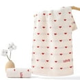 thumbnail image 2 of Couple Towel Pure Cotton Heart-Weave Face & Bath Towel, 29.5x13.8 in, Thick Quick-Dry Lint-Free, Ultra-Absorbent Valentine, Day Gift, White Gray Coffee, Soft & Durable for Home Spa, 2 of 6