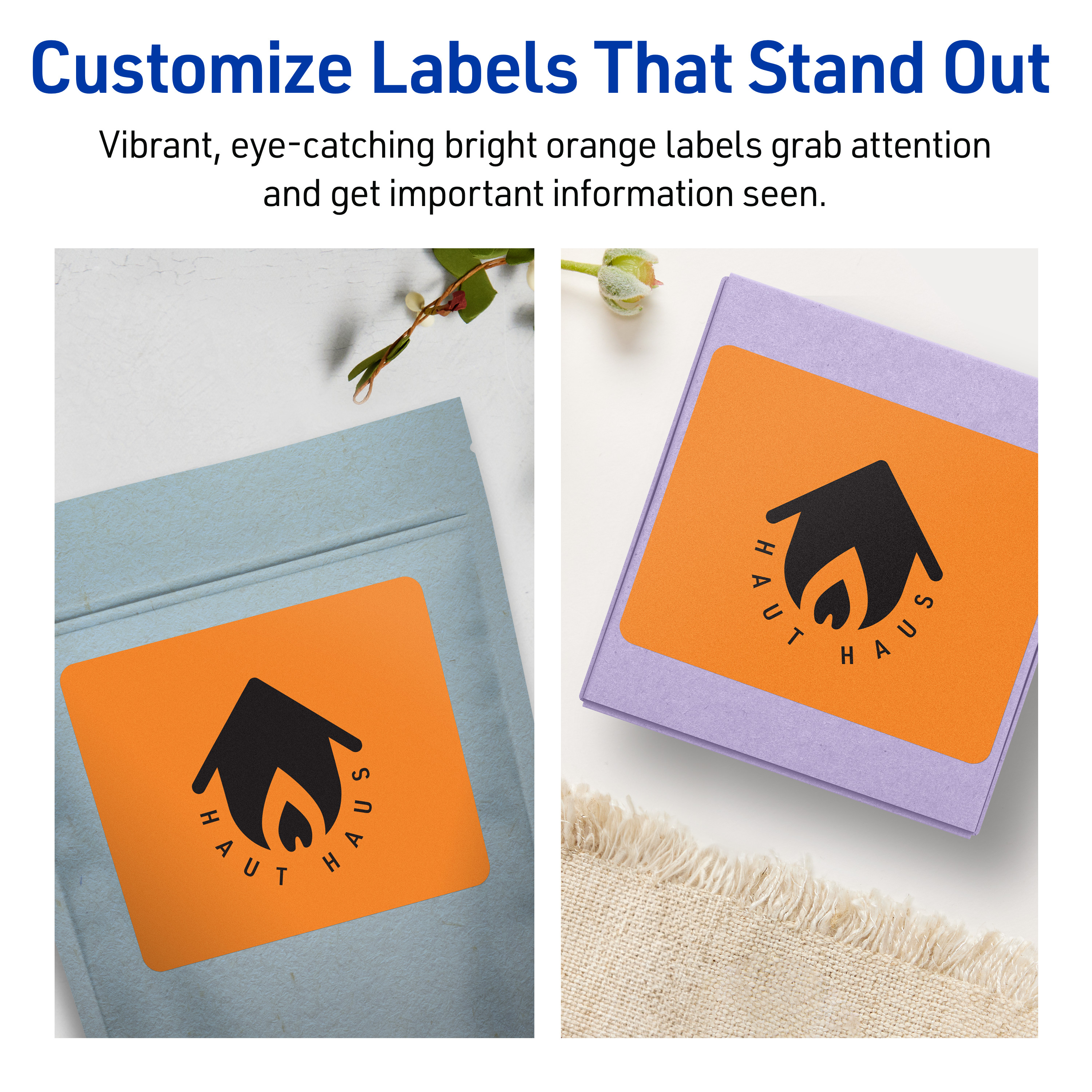 Avery Printable Rectangle Labels, Bright Orange, 5" x 3.5", 160ct