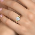 thumbnail image 4 of Gem Stone King 18K Rose Gold Plated Silver White Moissanite and Green Peridot Engagement Ring for Women | 2.70 Cttw | Oval 9X7MM | Gemstone Birthstone | Size 5, 4 of 7