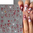 thumbnail image 3 of Pegatinas Quezadyl para decoración de uñas con forma de corazón con lazo para el día de San Valentín, 3 of 9