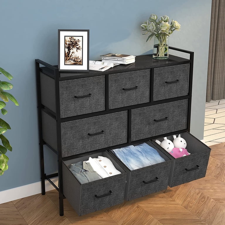 white christmas dresses Fabric Dresser with 5 Drawers, Wide Dresser Storage Tower, Organizer U –  Pipi shell main image 1
