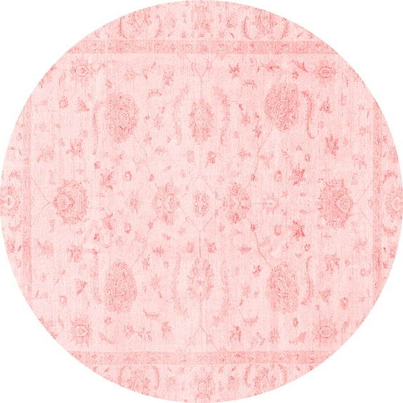 Ahgly Company Indoor Round Oriental Red Traditional Area Rugs, 6' Round